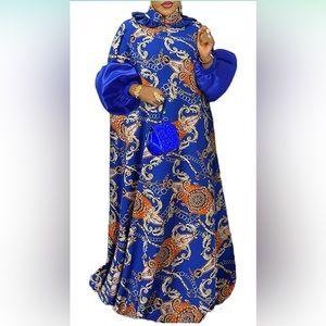 Brand Long Sleeve Maxi Dress